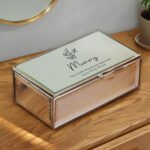 Personalised Any Message Floral Design Mirrored Glass Jewellery Box - Image 4