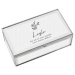 Personalised Any Message Floral Design Mirrored Glass Jewellery Box - Image 5
