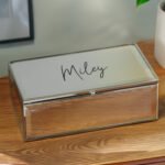 Personalised Name Only Mirrored Glass Jewellery Box