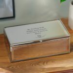 Personalised Any Message Heart Motif Mirrored Glass Jewellery Box