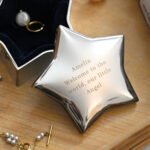 Personalised Any Message Star Shaped Silver Nickel Plated Trinket Box
