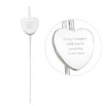 Personalised Any Message Heart Shaped Silver Finish Nickel Plated Bookmark - Image 5