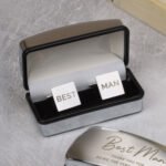Personalised Any Message Square Cufflinks & Chrome Plated Gift Box Set - Image 2
