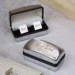 Personalised Any Message Square Cufflinks & Chrome Plated Gift Box Set - Image 3