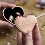 Personalised Heart Motif Rose Gold Heart Shaped Nickel Plated Trinket Box - Image 3