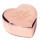 Personalised Heart Motif Rose Gold Heart Shaped Nickel Plated Trinket Box - Image 2