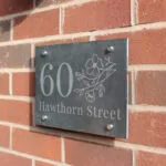 Personalised Floral Design Slate House Sign - Image 2