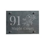 Personalised Floral Design Slate House Sign - Image 4