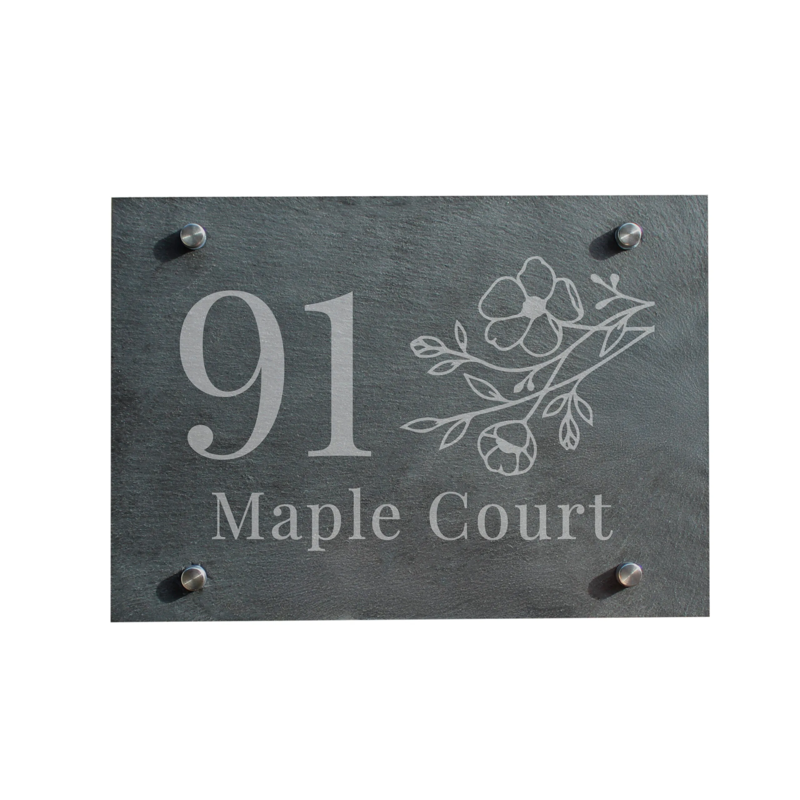 Personalised Floral Design Slate House Sign - Image 4