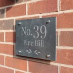 Personalised Leaf Design Slate House Sign - Image 2