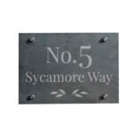 Personalised Leaf Design Slate House Sign - Image 4