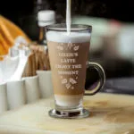 Personalised Any Message Autumn Leaves Design Latte Glass
