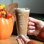 Personalised Any Message Autumn Leaves Design Latte Glass - Image 2