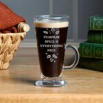 Personalised Any Message Autumn Leaves Design Latte Glass - Image 3