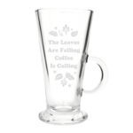 Personalised Any Message Autumn Leaves Design Latte Glass - Image 4