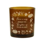 Personalised Pumpkin Design Scented Amber Glass Jar Candle - Image 5