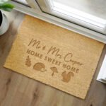 Personalised Autumn Design Rectangle Coir Indoor Doormat