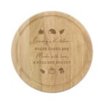 Personalised Any Message Autumn Design Round Wooden Chopping Board - Image 4