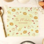Personalised Pumpkin Design Glass Chopping Board/Worktop Saver - Image 3