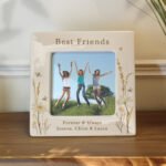 Personalised Bees & Daisy Design 4x4 Ceramic Photo Frame