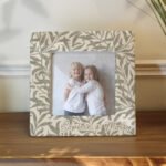 Personalised Leaf Print Design 4x4 Ceramic Photo Frame