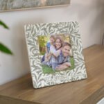 Personalised Leaf Print Design 4x4 Ceramic Photo Frame - Image 3