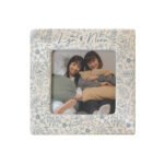 Personalised Blue Floral Design 4x4 Ceramic Photo Frame - Image 4