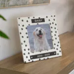 Personalised Pet Paw Print Design 4x4 Ceramic Photo Frame - Image 3