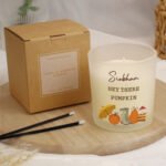 Personalised Autumn Design Scented Frosted Glass Jar Candle - Image 2