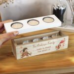 Personalised Any Message Autumn Design Wooden Triple Tea Light Candle Box - Image 2