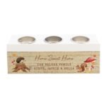 Personalised Any Message Autumn Design Wooden Triple Tea Light Candle Box - Image 4
