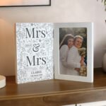 Personalised Wedding/Anniversary Wooden Hinged 4x6 Portrait Photo Frame - Image 3