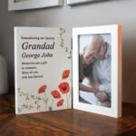 Personalised Any Message Memorial Wooden Hinged 4x6 Portrait Photo Frame
