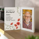 Personalised Any Message Memorial Wooden Hinged 4x6 Portrait Photo Frame - Image 2