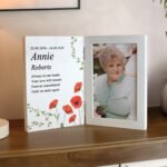 Personalised Any Message Memorial Wooden Hinged 4x6 Portrait Photo Frame - Image 3