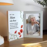Personalised Any Message Memorial Wooden Hinged 4x6 Portrait Photo Frame - Image 4