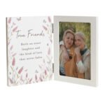Personalised Any Message Floral Design Wooden Hinged 4x6 Portrait Photo Frame - Image 5
