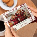 Personalised Foliage Design Photo Upload Christmas Cards (10 Pack) - Image 4