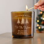 Personalised Christmas Tree Design Scented Amber Glass Jar Candle - Image 3