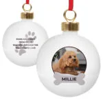 Personalised Photo Upload Dog Ceramic Christmas Bauble - Image 4