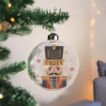 Personalised Nutcracker Design Glass Christmas Bauble - Image 3