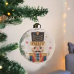 Personalised Nutcracker Design Glass Christmas Bauble - Image 3