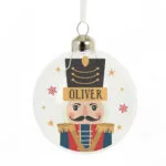 Personalised Nutcracker Design Glass Christmas Bauble - Image 4