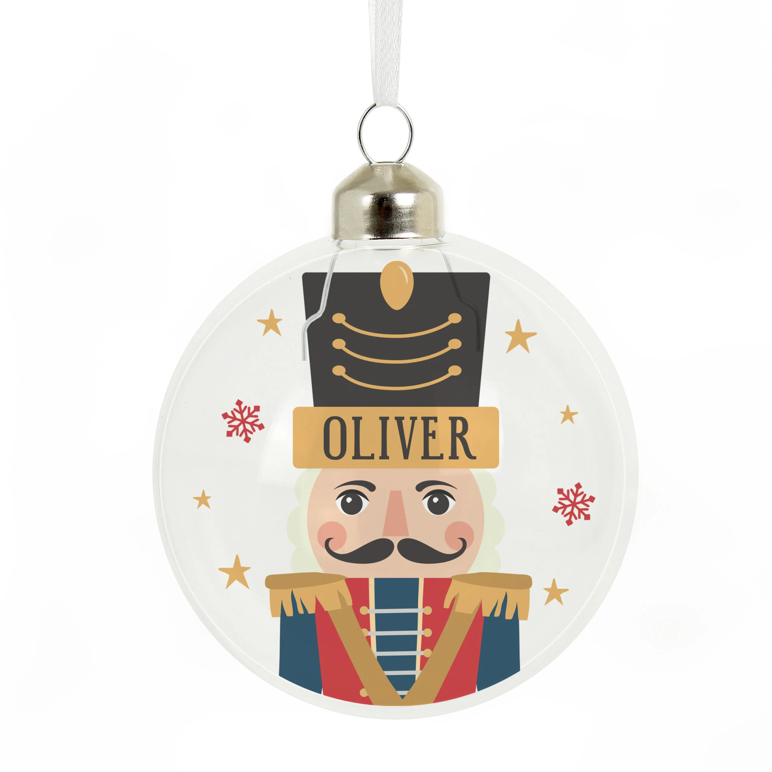 Personalised Nutcracker Design Glass Christmas Bauble - Image 4