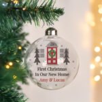 Personalised Any Message 'Home For Christmas' Glass Bauble