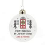 Personalised Any Message 'Home For Christmas' Glass Bauble - Image 4