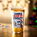 Personalised Snowman 'Keep It Frosty' Christmas Beer Glass - Image 2