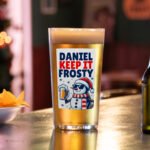 Personalised Snowman 'Keep It Frosty' Christmas Beer Glass - Image 3