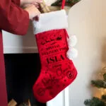 Personalised 'Special Delivery' Luxury Red Pom Pom Christmas Stocking - Image 2