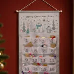 Personalised Children's Polar Bear Design Grey Felt Christmas Advent Calendar - Image 3